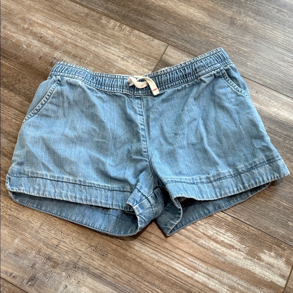 Boden Girls Soft Denim Shorts w/Heart Pockets 10